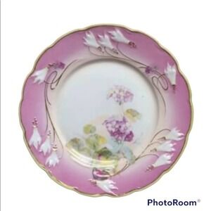 Viola Plate Germany texture flower floral vintage Elegant Decor Rare